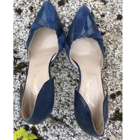Vintage Garolini Designer Fine Blue Leather Pumps - Picture 7 of 7